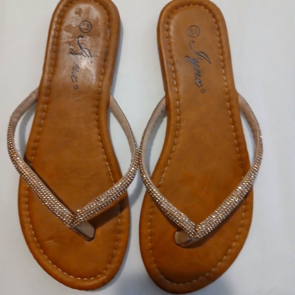 Tan Women's Sworvski Sandals